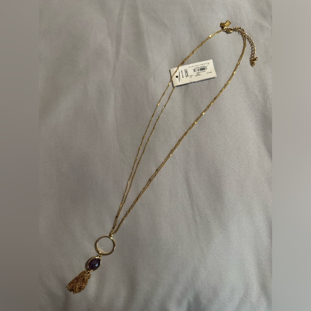 Kate Spade New York Quartz Cascade Pendant Necklace | Purple Stone | 22” | NWT